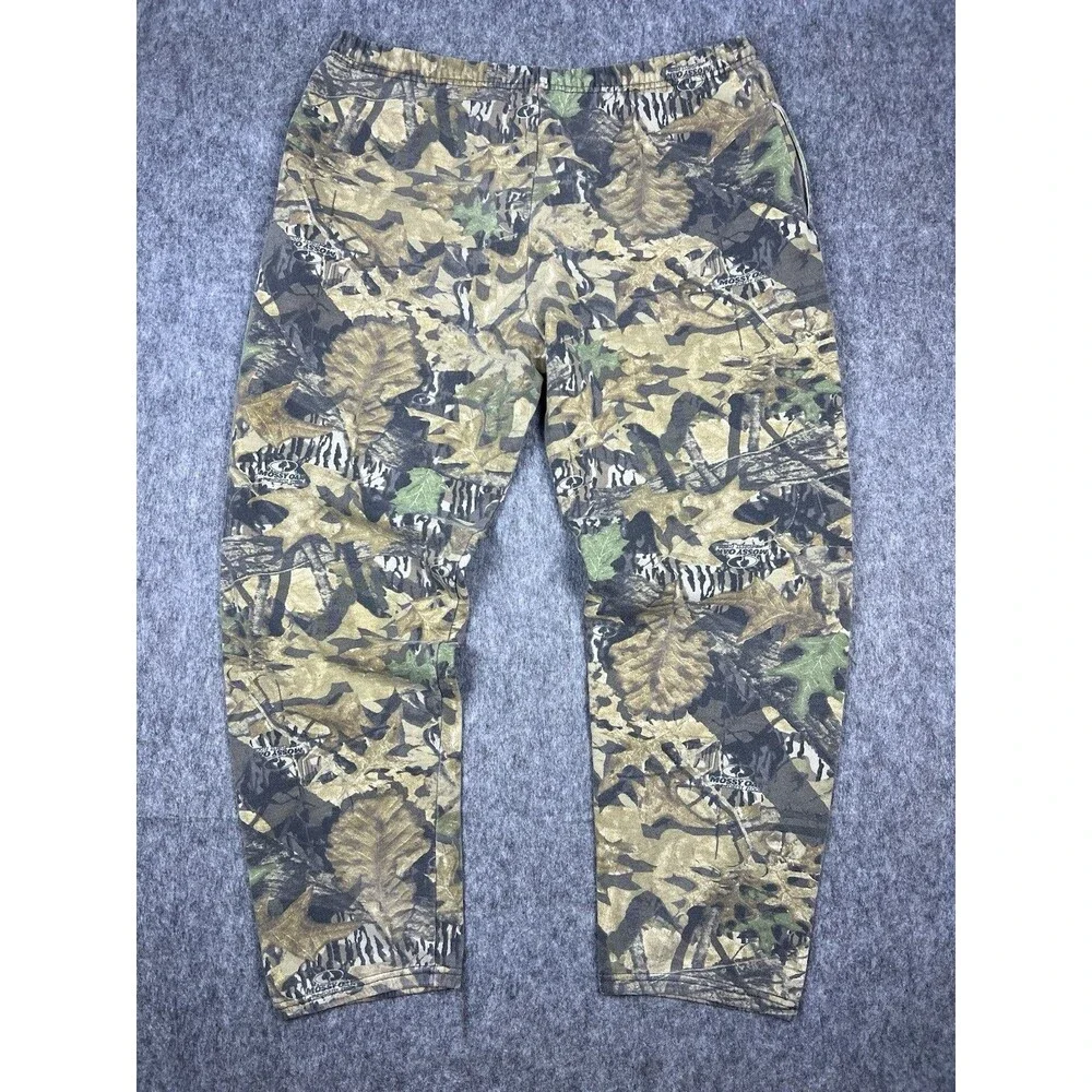Vtg Jerzees Outdoors Men’s Sweatpants Mossy Oak Camo Drawstring Baggy Size XL